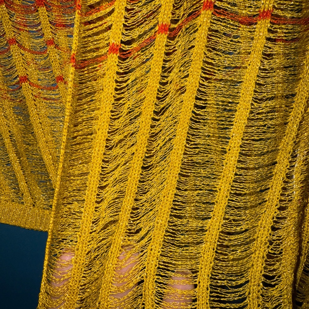 Red and Yellow Women's Knit Top - Picture 3 of 5